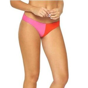 PQ Swim Two Tone Pink/Orange Full Bikini Bottom Size Large